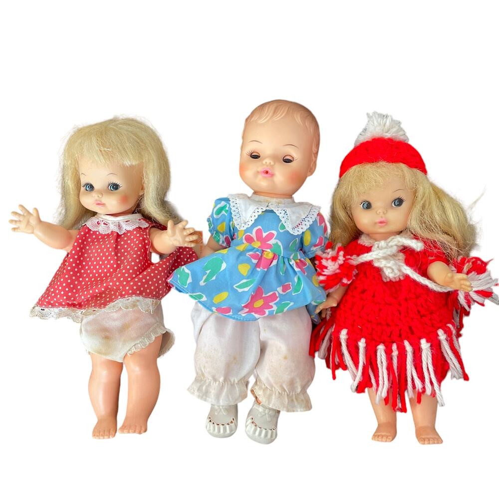 Vintage Horsman Doll Lot of 3 Blonde Hair Blue Eyes 1960s-70s Need TLC READ